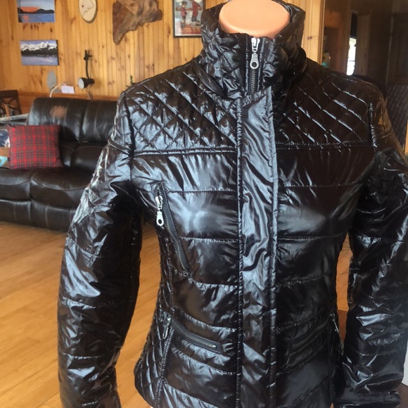 Rampage Shiny Faux Fur Puffer Jacket - Picture 10 of 12